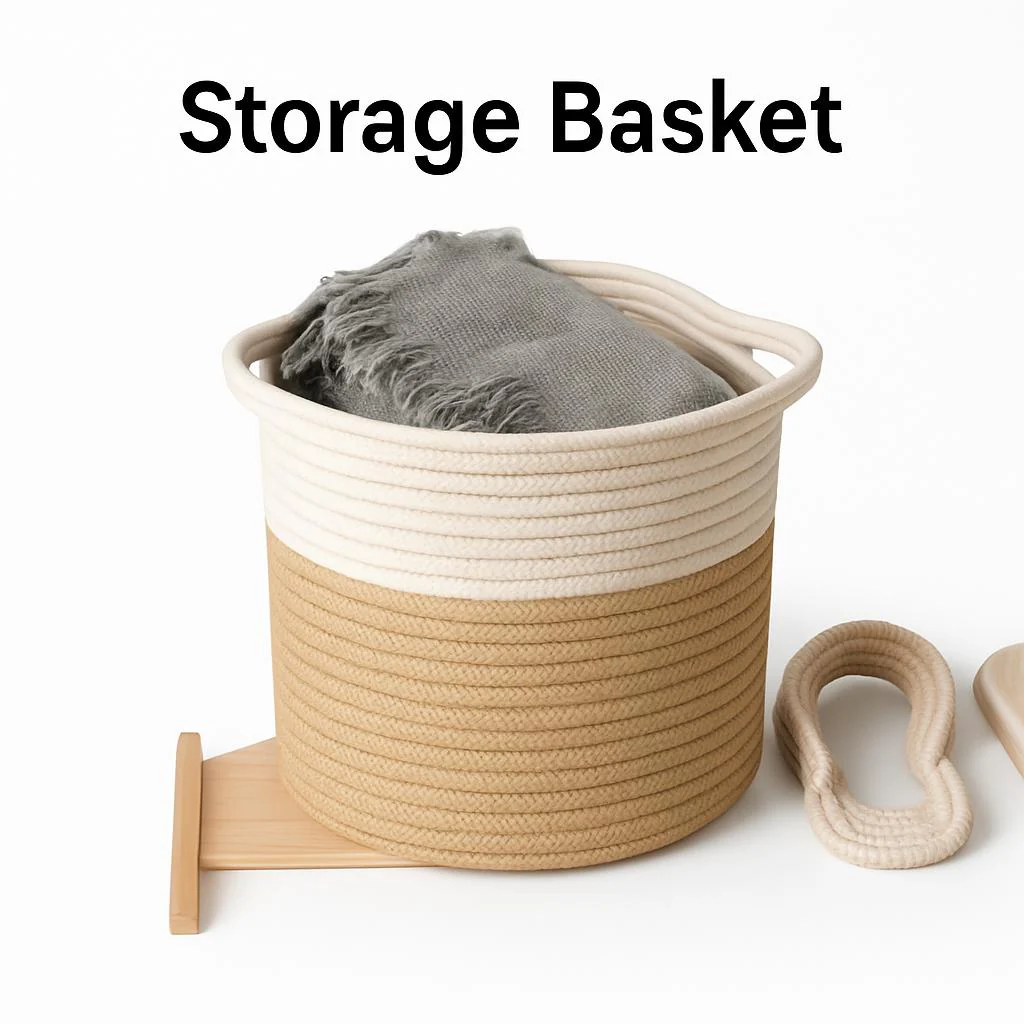 Eco-Friendly Hand Woven Storage Basket for Clothes & Toys - Image 3