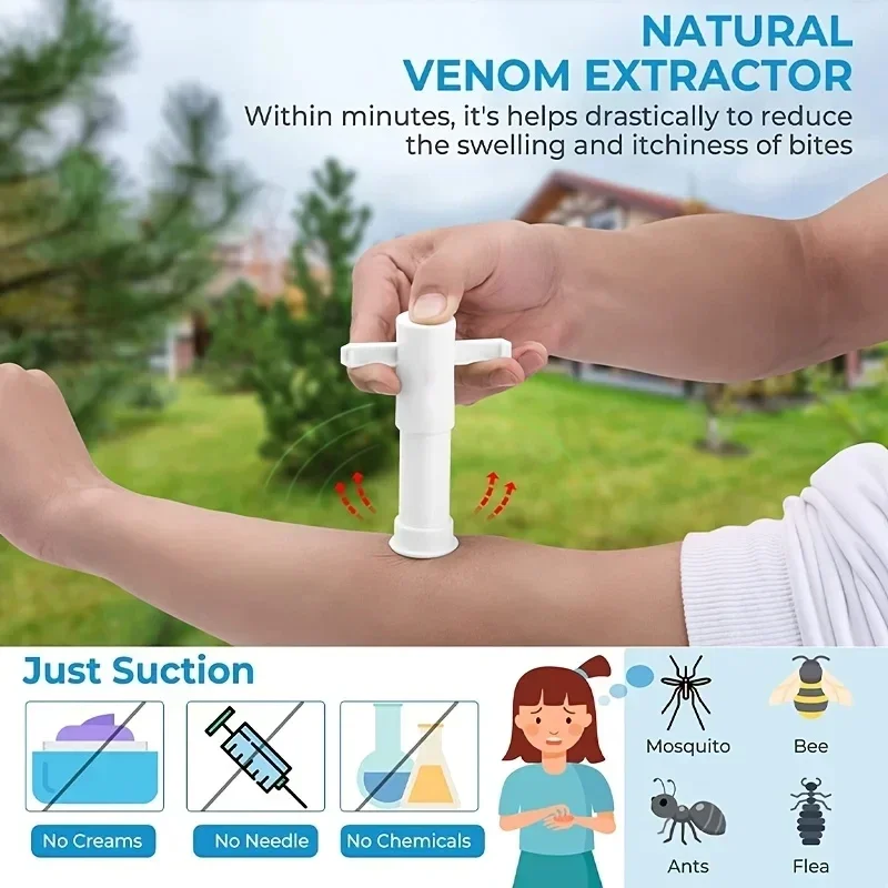 Suction Tool Poison Remover,Wasp Bed Bug Sting Sucker,vacuum Venom Extractor Outdoor Emergency  Detox First Aid Kit Safety Tool - Image 10