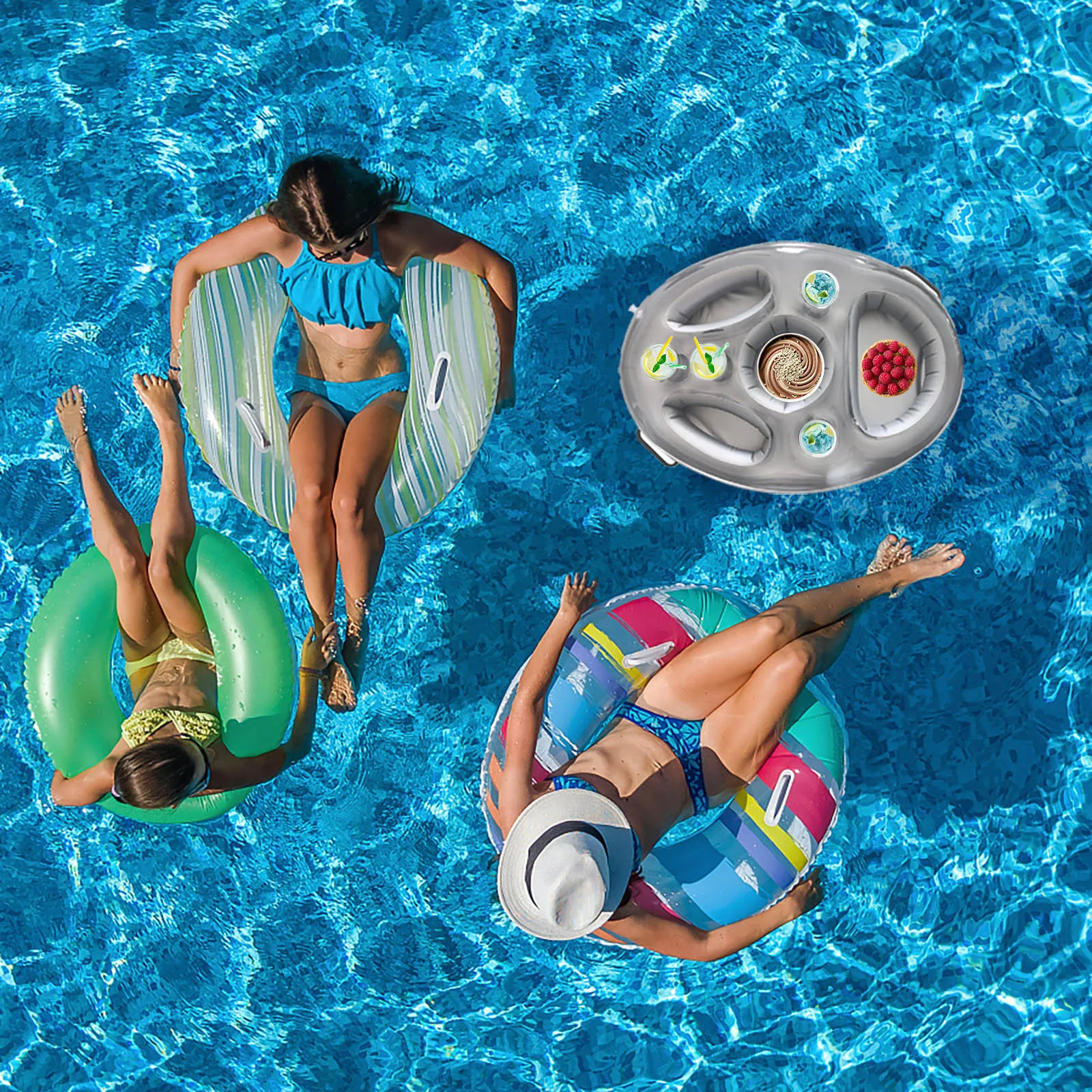 Summer Sea Bucket Cup Holder Inflatable Pool Beach Swimming Play Family Party Float Beer Drink Tray Cooler Table Toy Accessories - Image 10