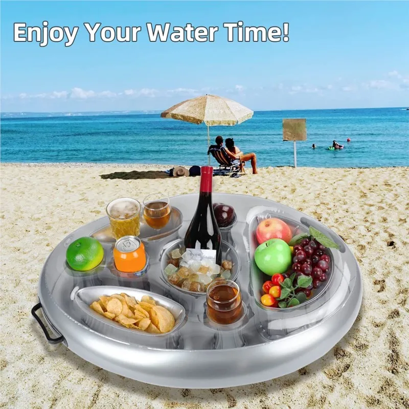 Summer Sea Bucket Cup Holder Inflatable Pool Beach Swimming Play Family Party Float Beer Drink Tray Cooler Table Toy Accessories - Image 4
