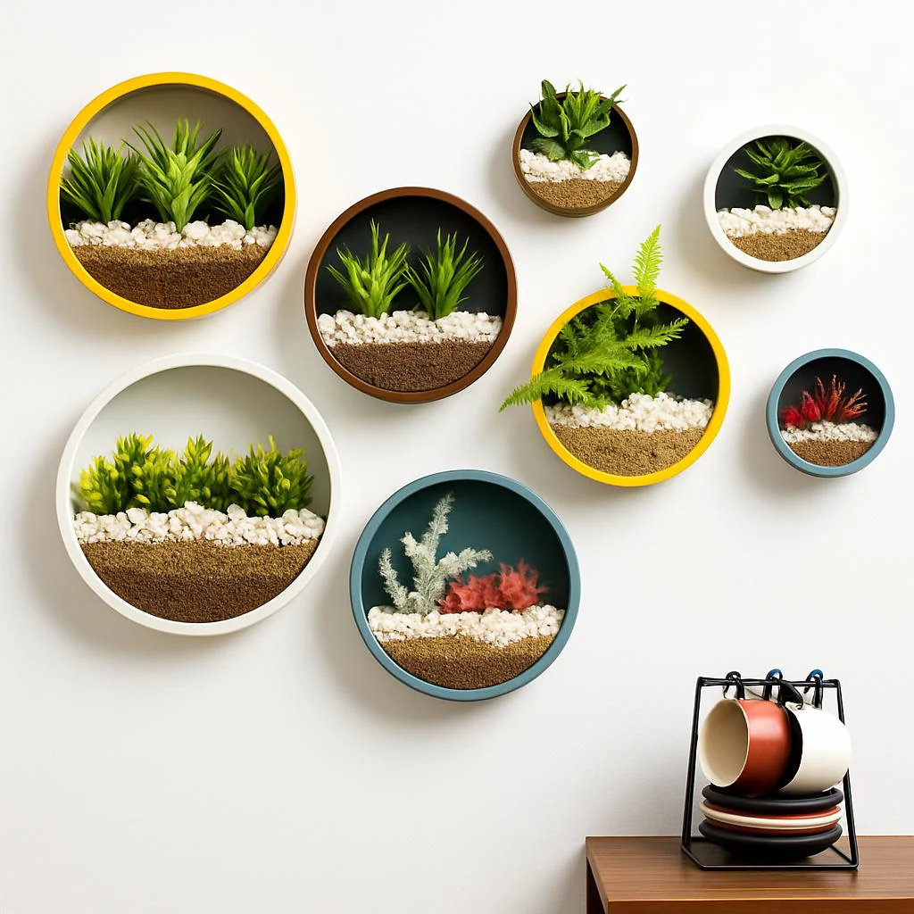 Eco-Friendly Circular Wall-Mounted Planters for Indoor Greenery - Image 3