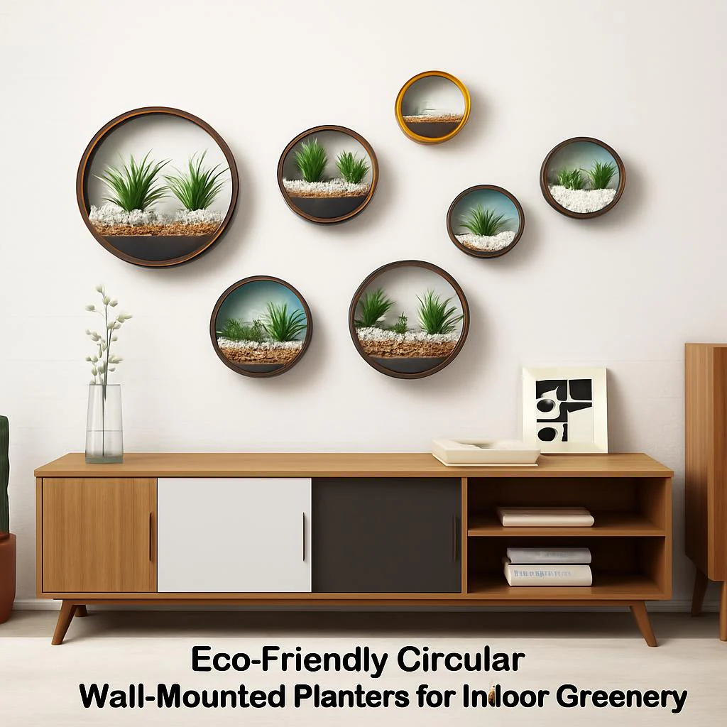 Eco-Friendly Circular Wall-Mounted Planters for Indoor Greenery - Image 4