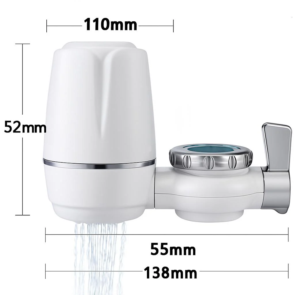 Eco-Friendly Faucet Water Filter with Chrome Accents - Image 4