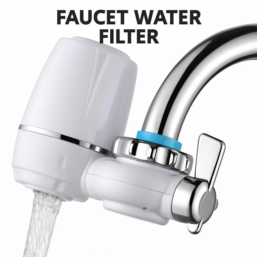 Eco-Friendly Faucet Water Filter with Chrome Accents - Image 5