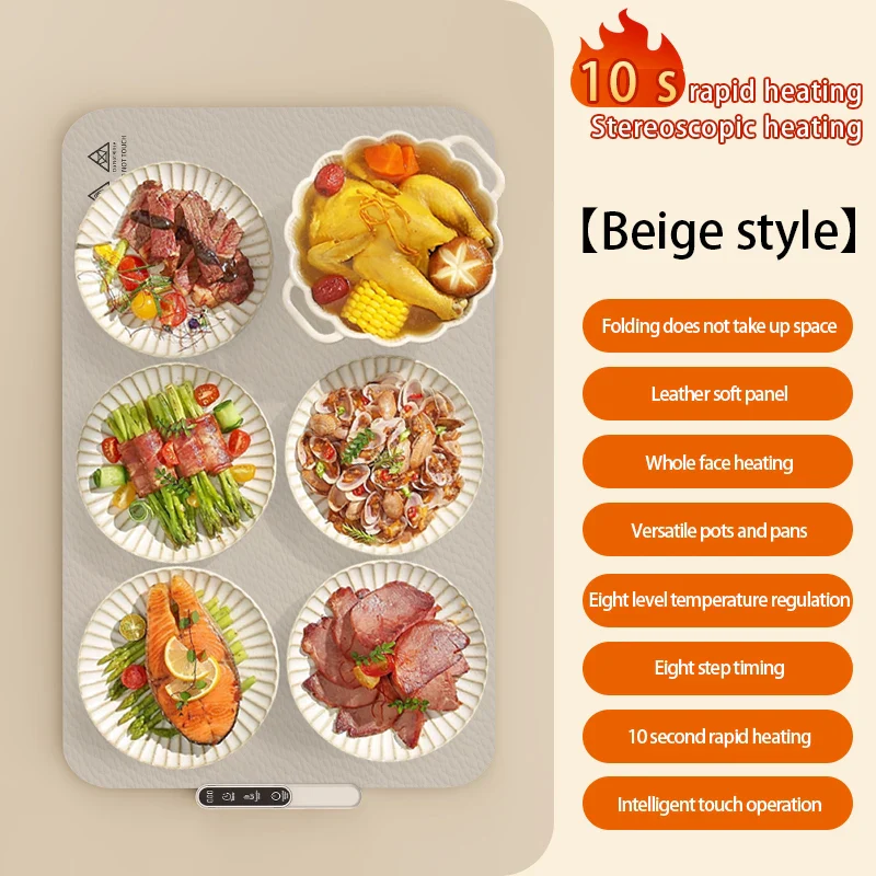 TINSOL Food Warmer Pad Foldable Silicone Heating Pad Portable Meal Cart Insulation Pad 8-Level Temperature Adjustment - Image 29