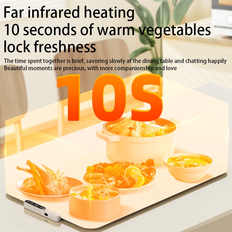 TINSOL Food Warmer Pad Foldable Silicone Heating Pad Portable Meal Cart Insulation Pad 8-Level Temperature Adjustment - Image 6