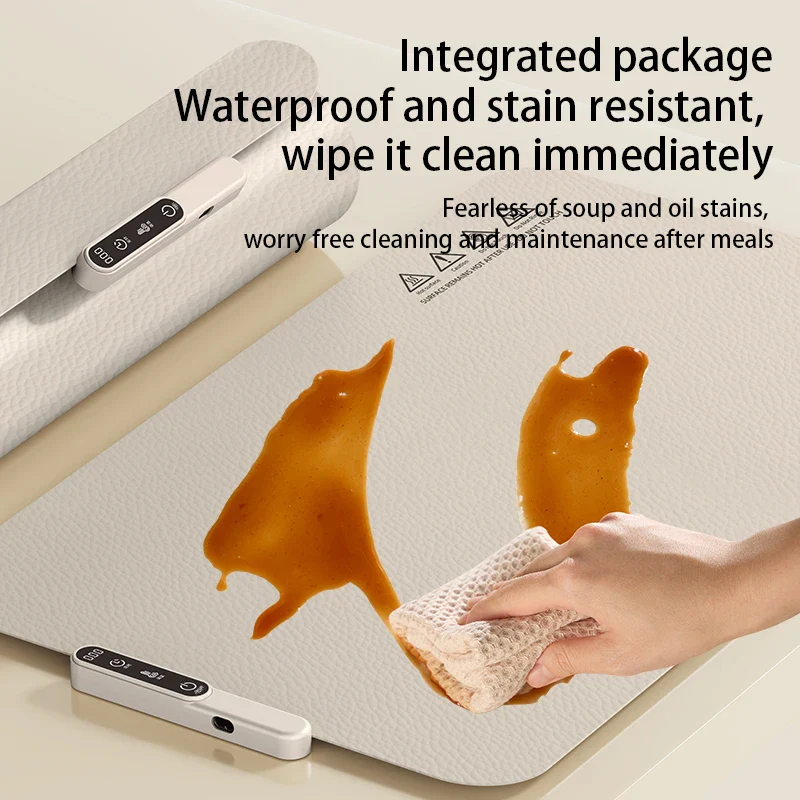 TINSOL Food Warmer Pad Foldable Silicone Heating Pad Portable Meal Cart Insulation Pad 8-Level Temperature Adjustment - Image 9