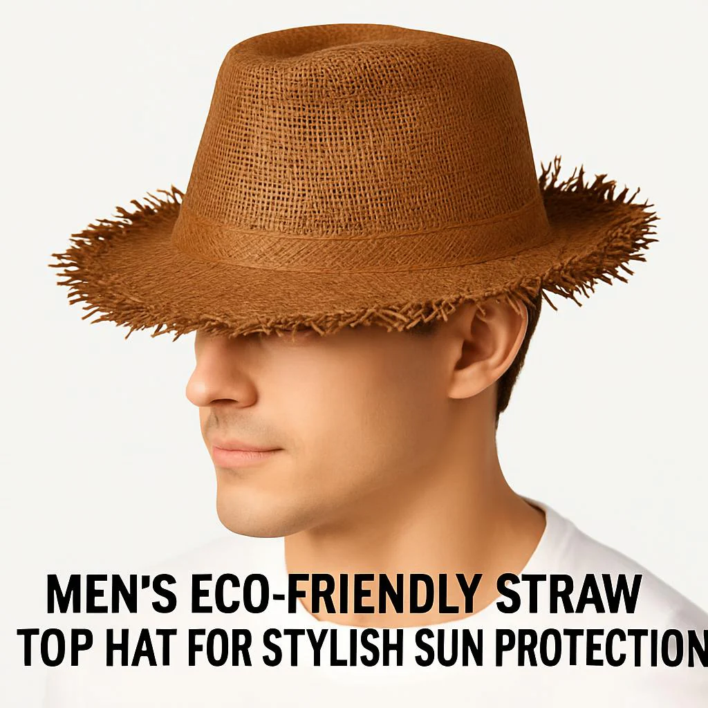 Men's Eco-Friendly Straw Top Hat for Stylish Sun Protection - Image 5