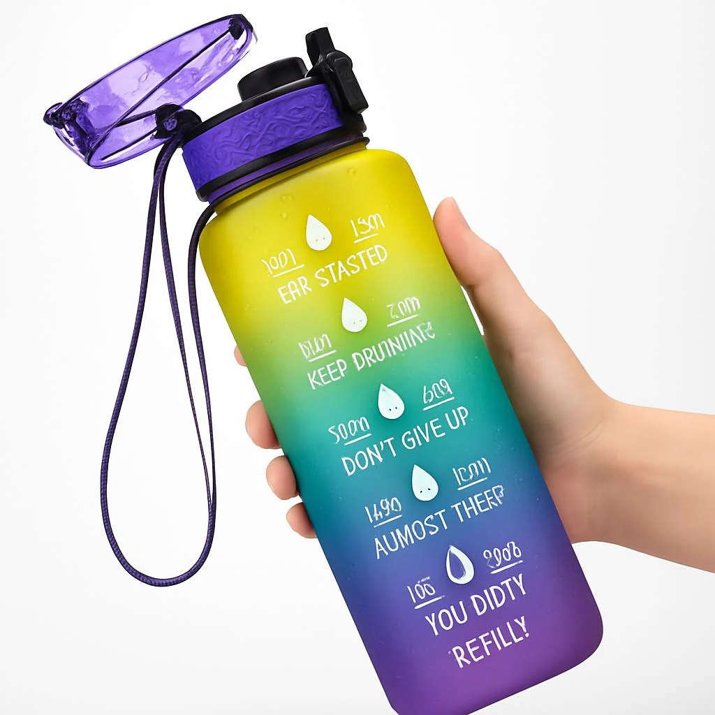 Hydration Time-Marker Water Bottle - Eco-Friendly & BPA-Free - Image 3