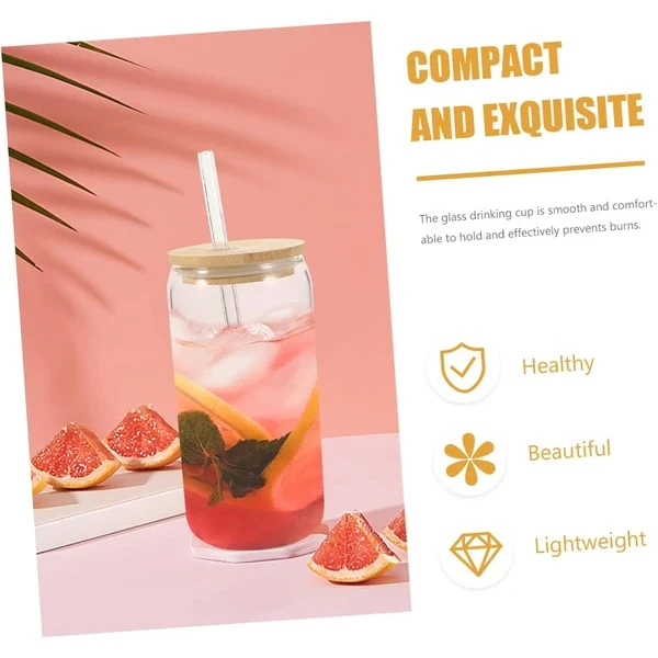 Eco-Friendly Glass Cup with Bamboo Lid & Straw - Image 12