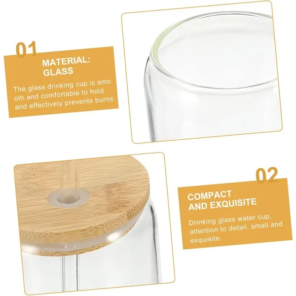 Eco-Friendly Glass Cup with Bamboo Lid & Straw - Image 13