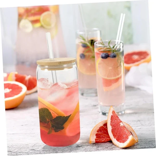 Eco-Friendly Glass Cup with Bamboo Lid & Straw - Image 14