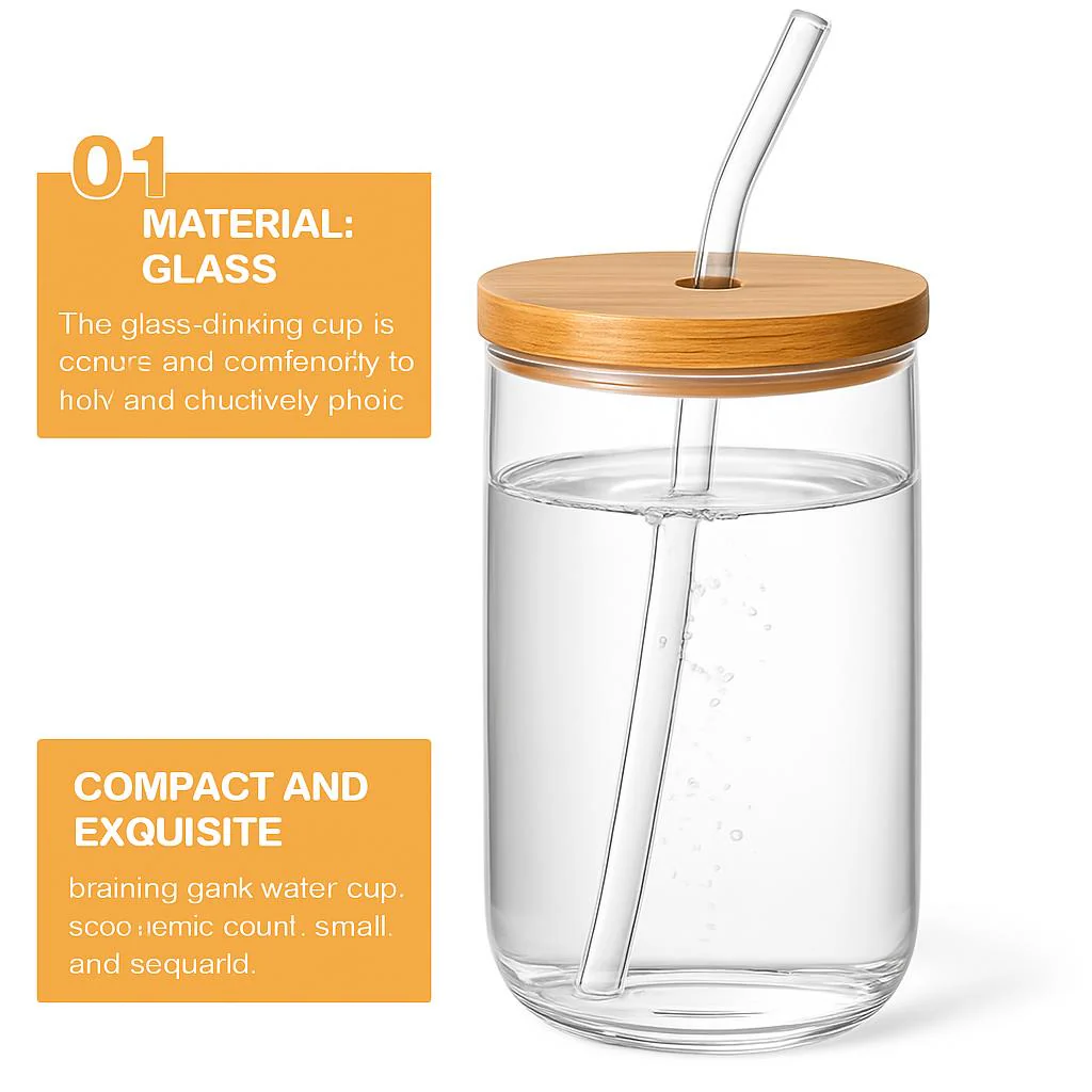 Eco-Friendly Glass Cup with Bamboo Lid & Straw - Image 6