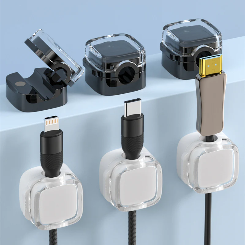 Transparent Magnetic Cord Manager – 3-Pack Cable Holder - Image 2
