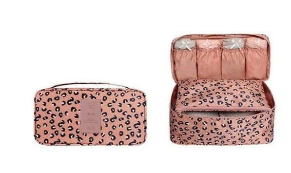 Eco-Friendly Travel Underwear Organizer Bag - Blue Floral Pattern - Image 13