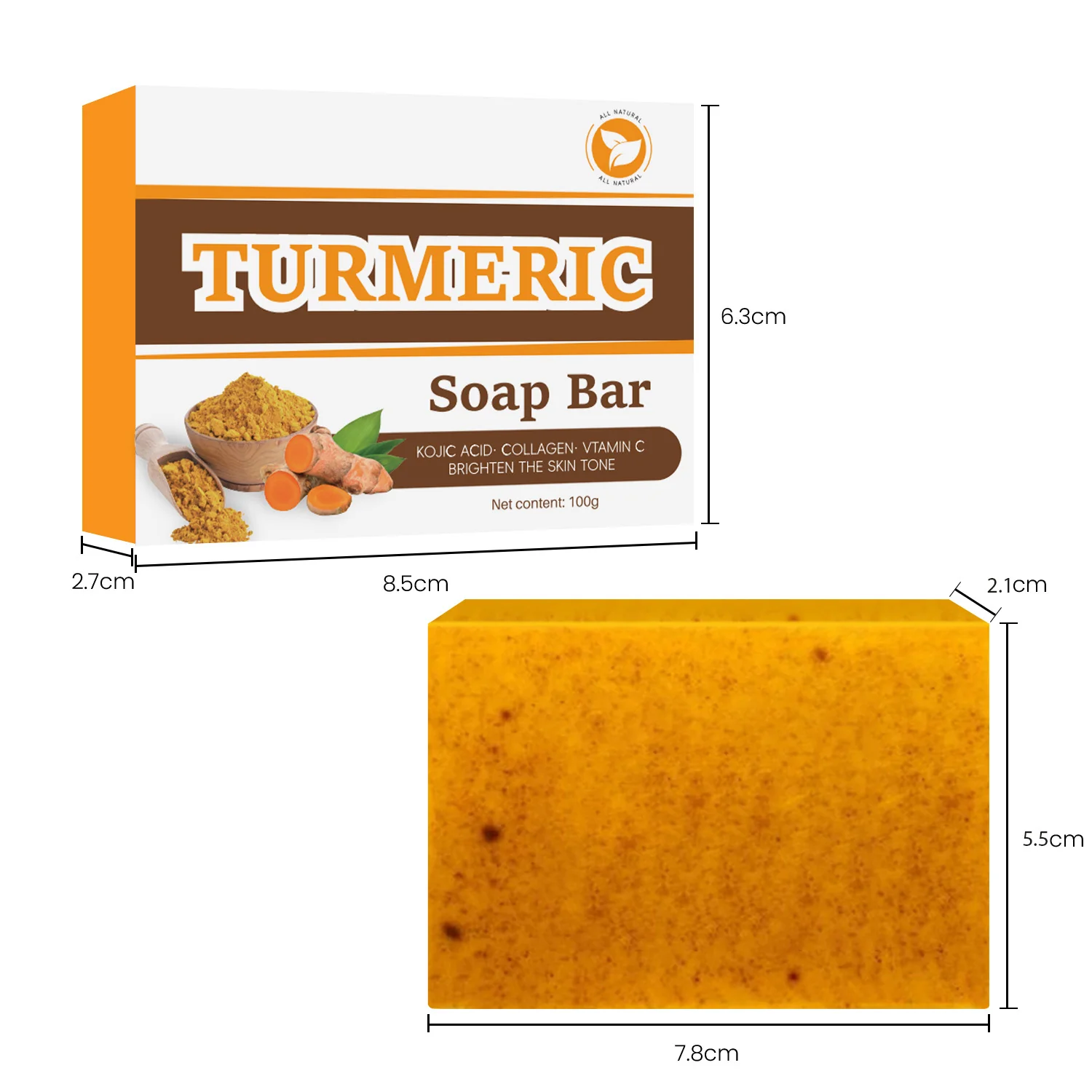 Natural Yellow Turmeric Soap Bars - Eco-Friendly, Biodegradable, Plastic-Free - Image 11