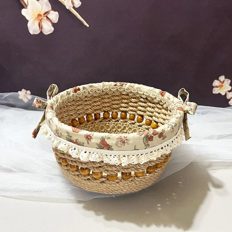 Eco-Friendly Decorative Storage Basket with Floral Accents - Image 5