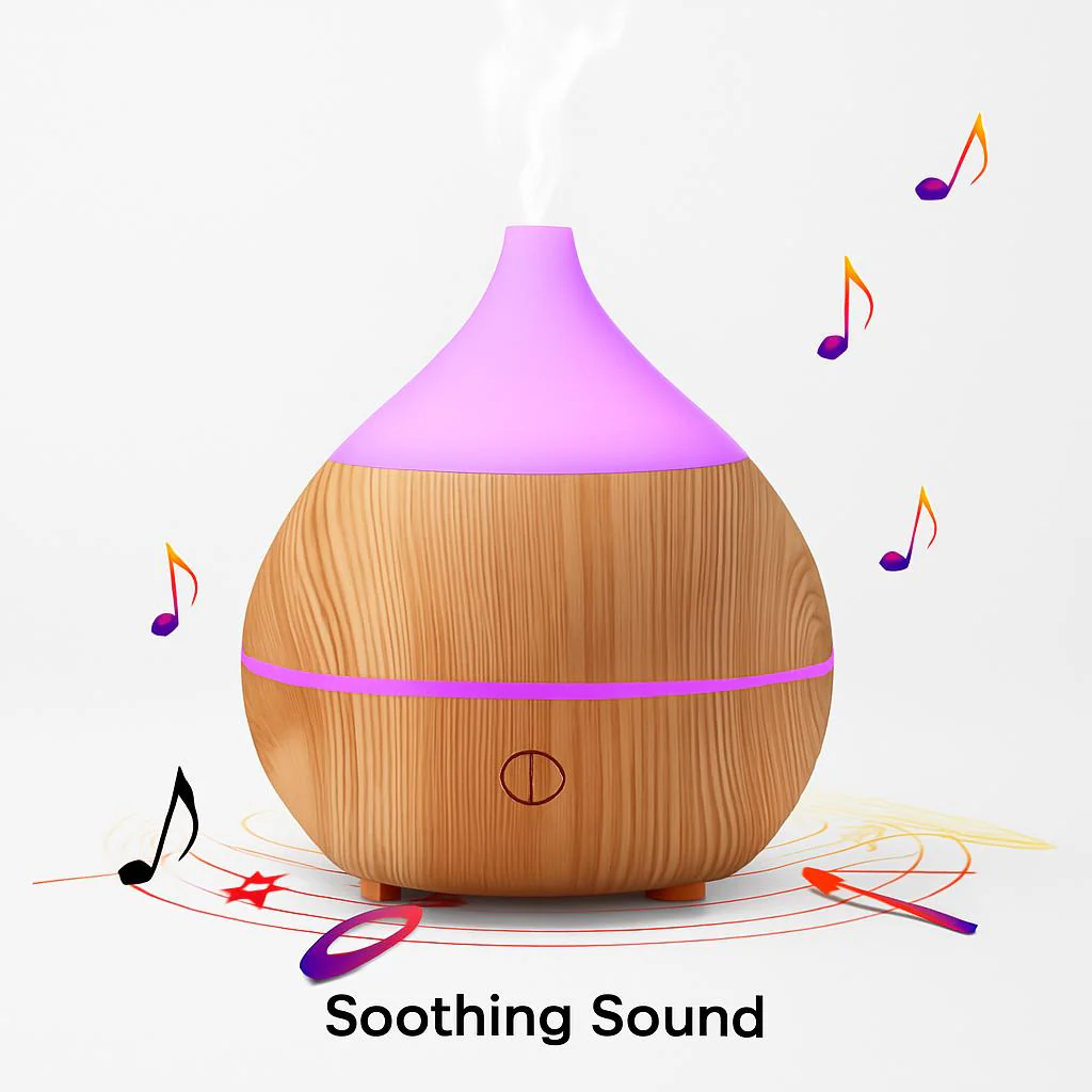 Natural Wood Grain Teardrop Essential Oil Diffuser for Aromatherapy & Humidification - Image 3