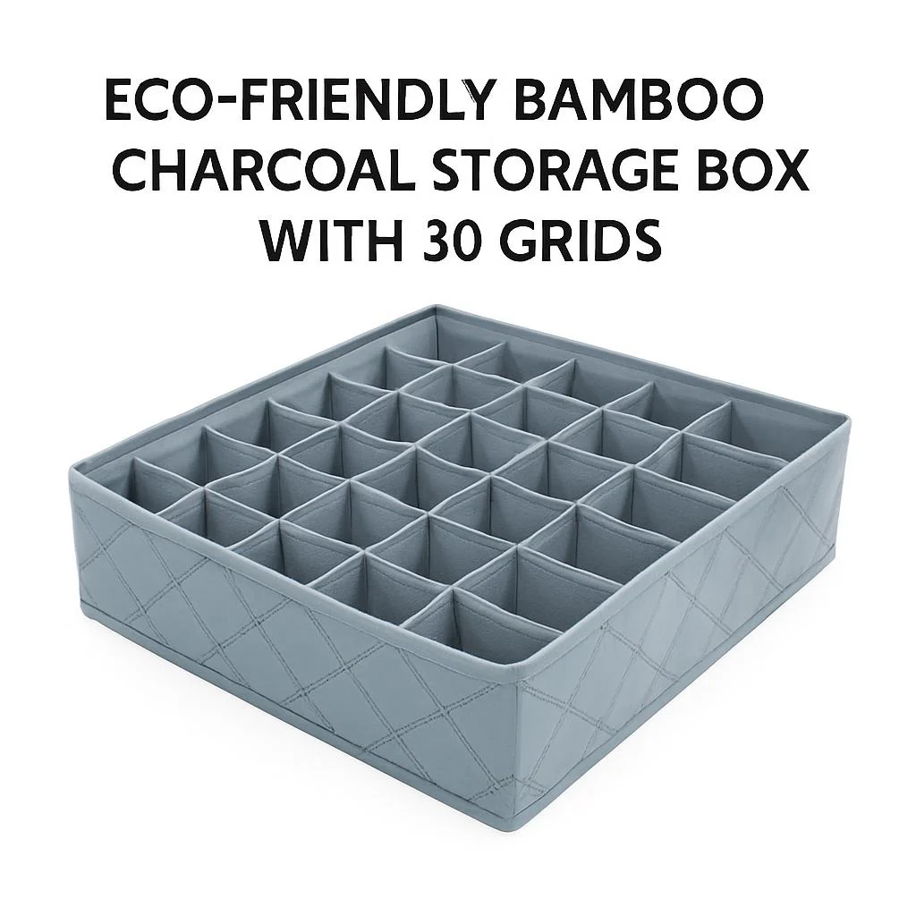 Eco-Friendly Bamboo Charcoal Storage Box with 30 Grids - Image 7