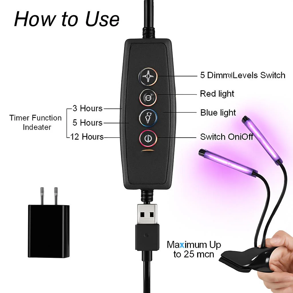 Dual-Head LED Grow Light for Indoor Plants - Energy Efficient & Flexible Design - Image 4