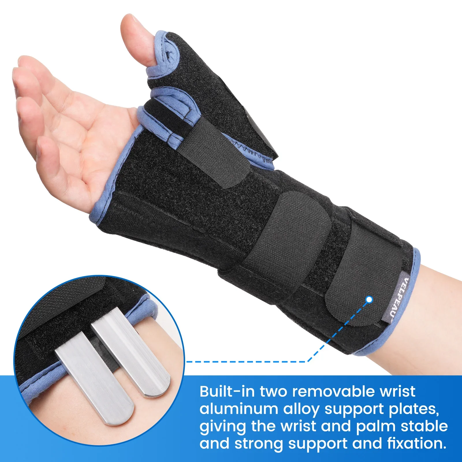 VELPEAU Wrist Splint with Thumb Stabilizer for Tendonitis, De Quervain's Tenosynovitis and Arthritis Pain, Wrist Joint Brace - Image 4