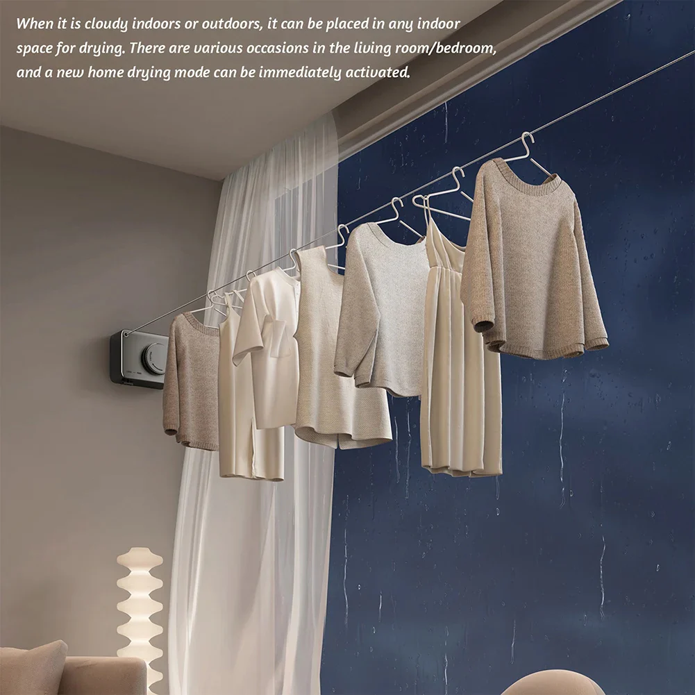 Retractable Wall-Mounted Clothesline - Eco-Friendly Drying Solution - Image 21