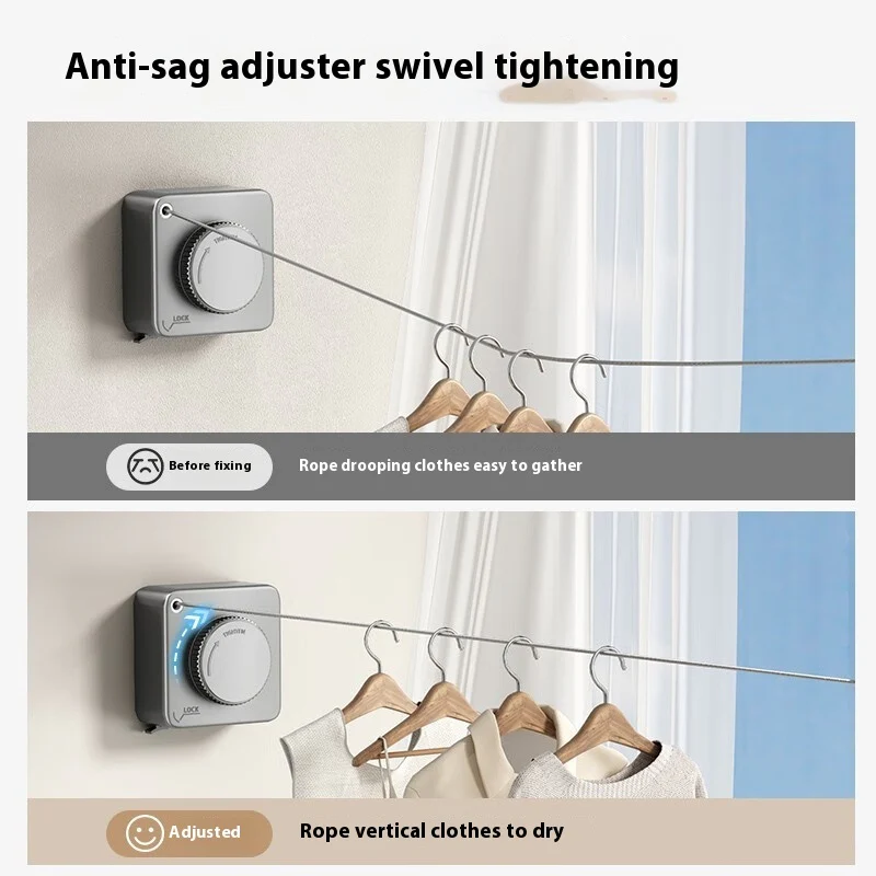Retractable Wall-Mounted Clothesline - Eco-Friendly Drying Solution - Image 23