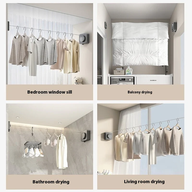 Retractable Wall-Mounted Clothesline - Eco-Friendly Drying Solution - Image 24