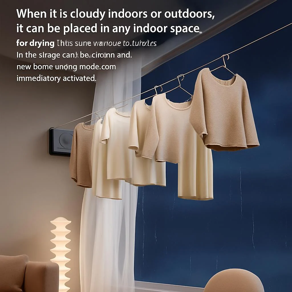 Retractable Wall-Mounted Clothesline - Eco-Friendly Drying Solution - Image 6