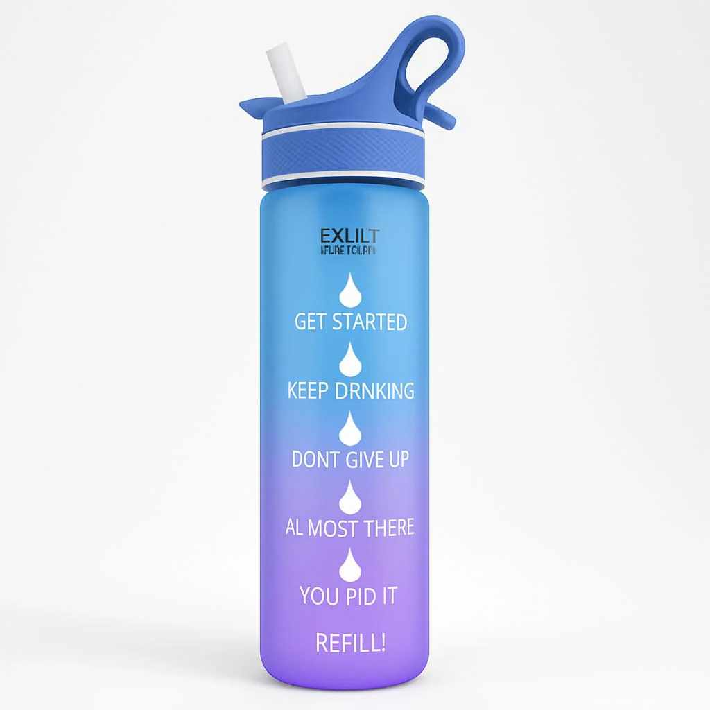 EcoBounce Hydration Bottle with Straw & Scrub Cover - Image 8