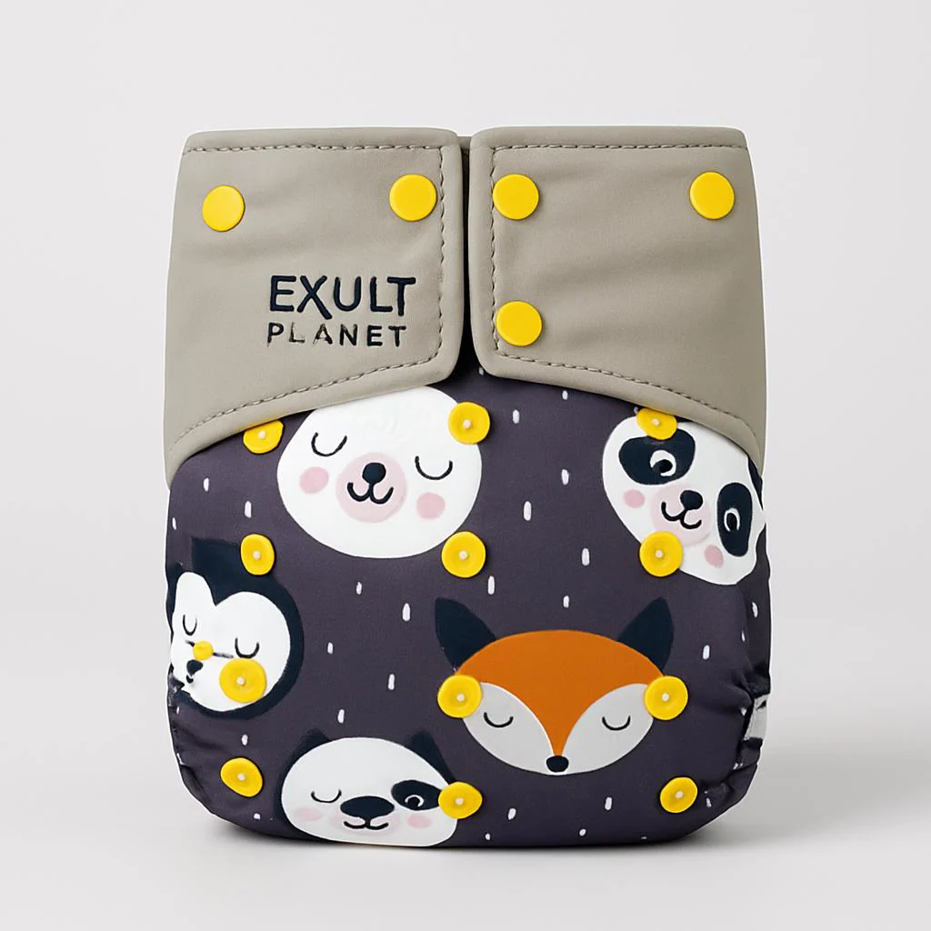 Eco-Friendly Reusable AI2 Cloth Diaper with Animal Patterns for Babies 6-15 kg - Image 10