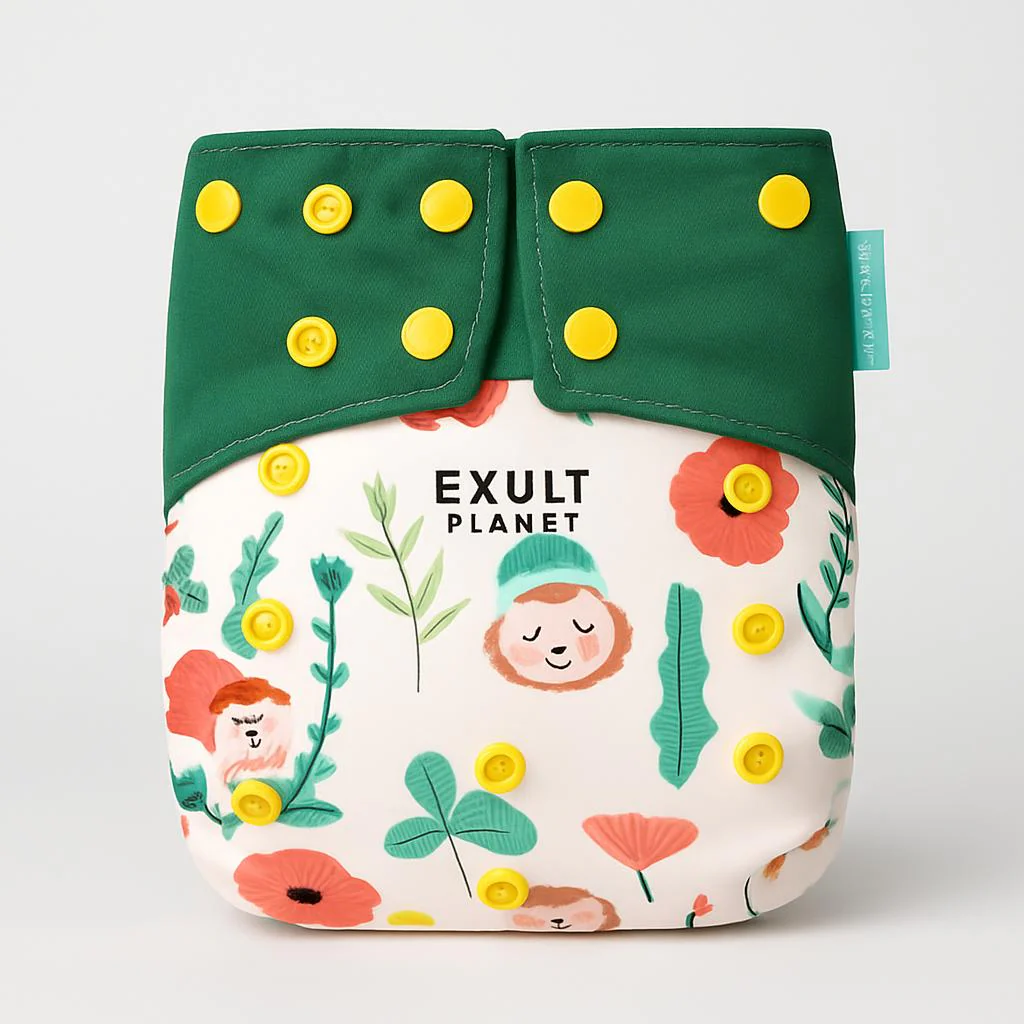 Eco-Friendly Reusable AI2 Cloth Diaper with Animal Patterns for Babies 6-15 kg - Image 14