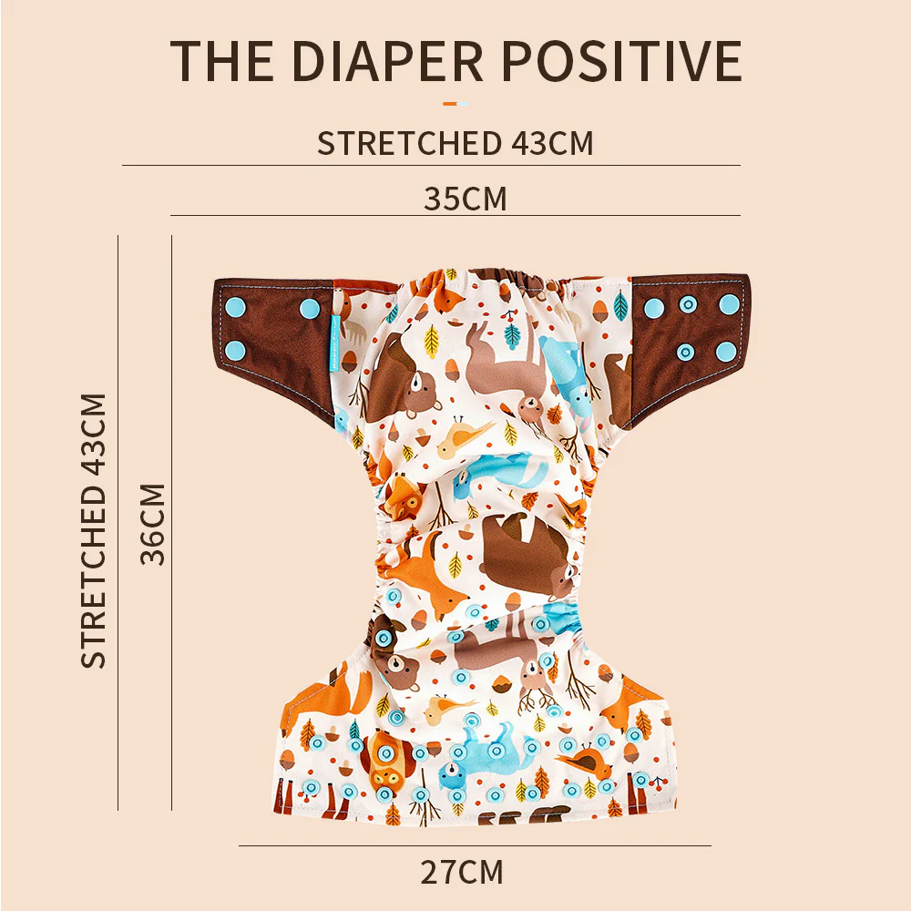 Eco-Friendly Reusable AI2 Cloth Diaper with Animal Patterns for Babies 6-15 kg - Image 17