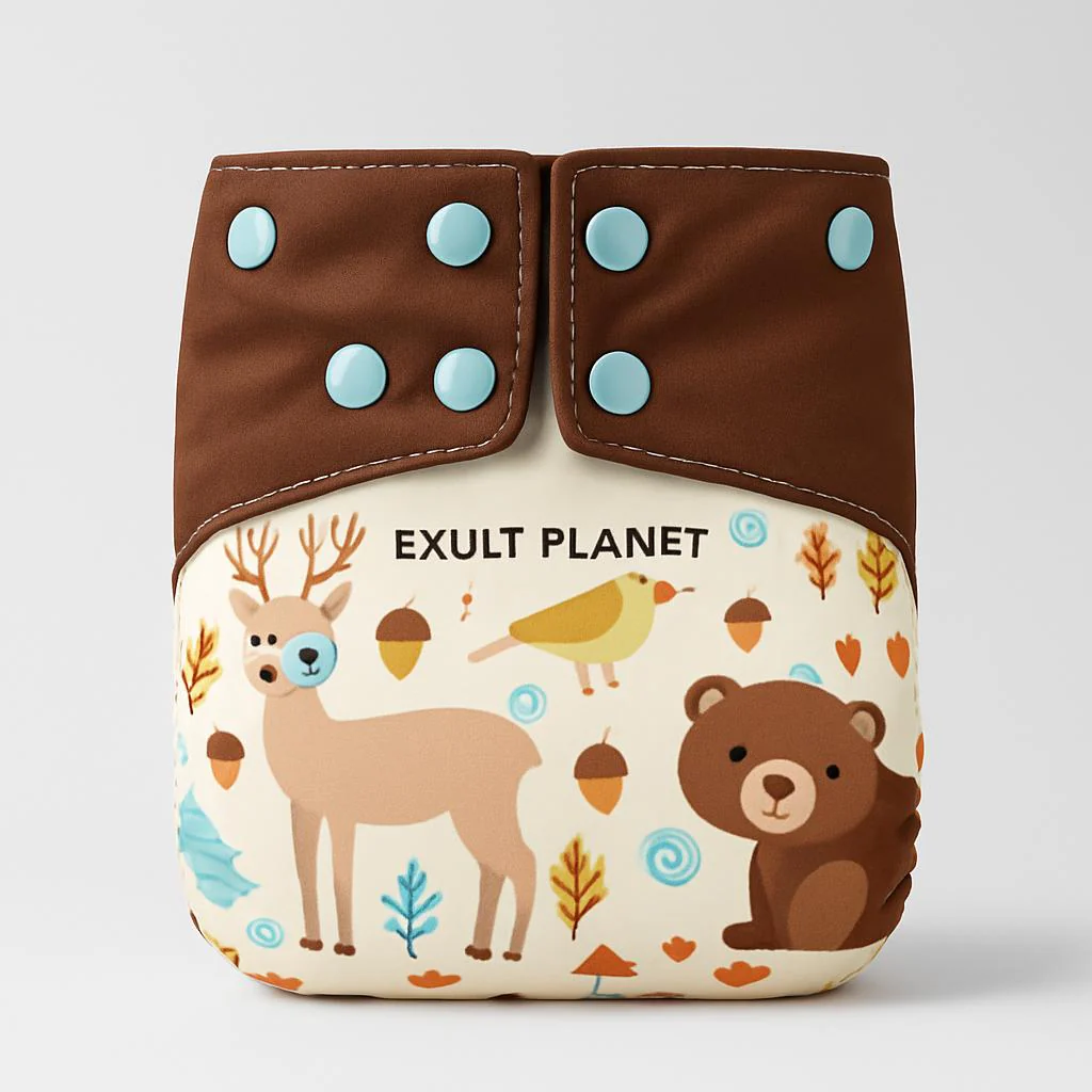 Eco-Friendly Reusable AI2 Cloth Diaper with Animal Patterns for Babies 6-15 kg - Image 6