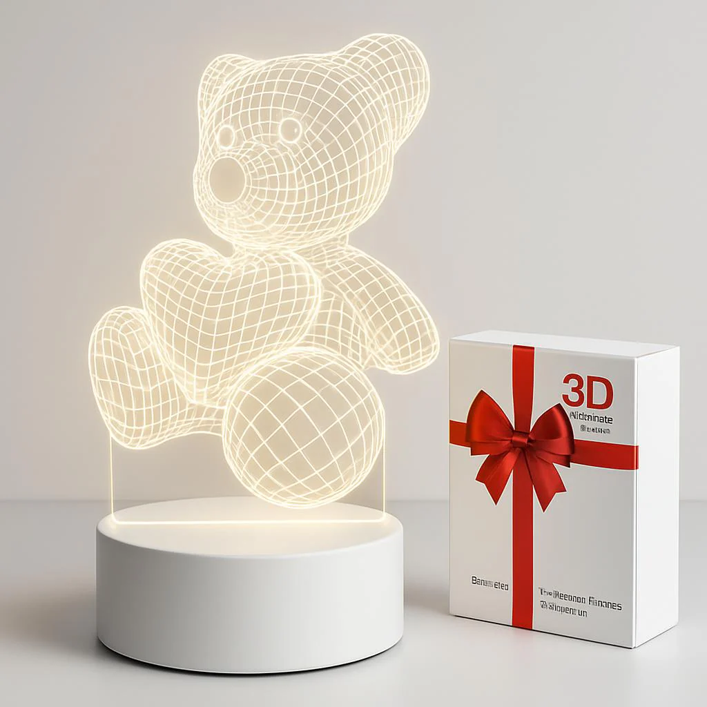 Energy-Efficient 3D LED Bear Lamp for Eco-Friendly Decor - Image 11