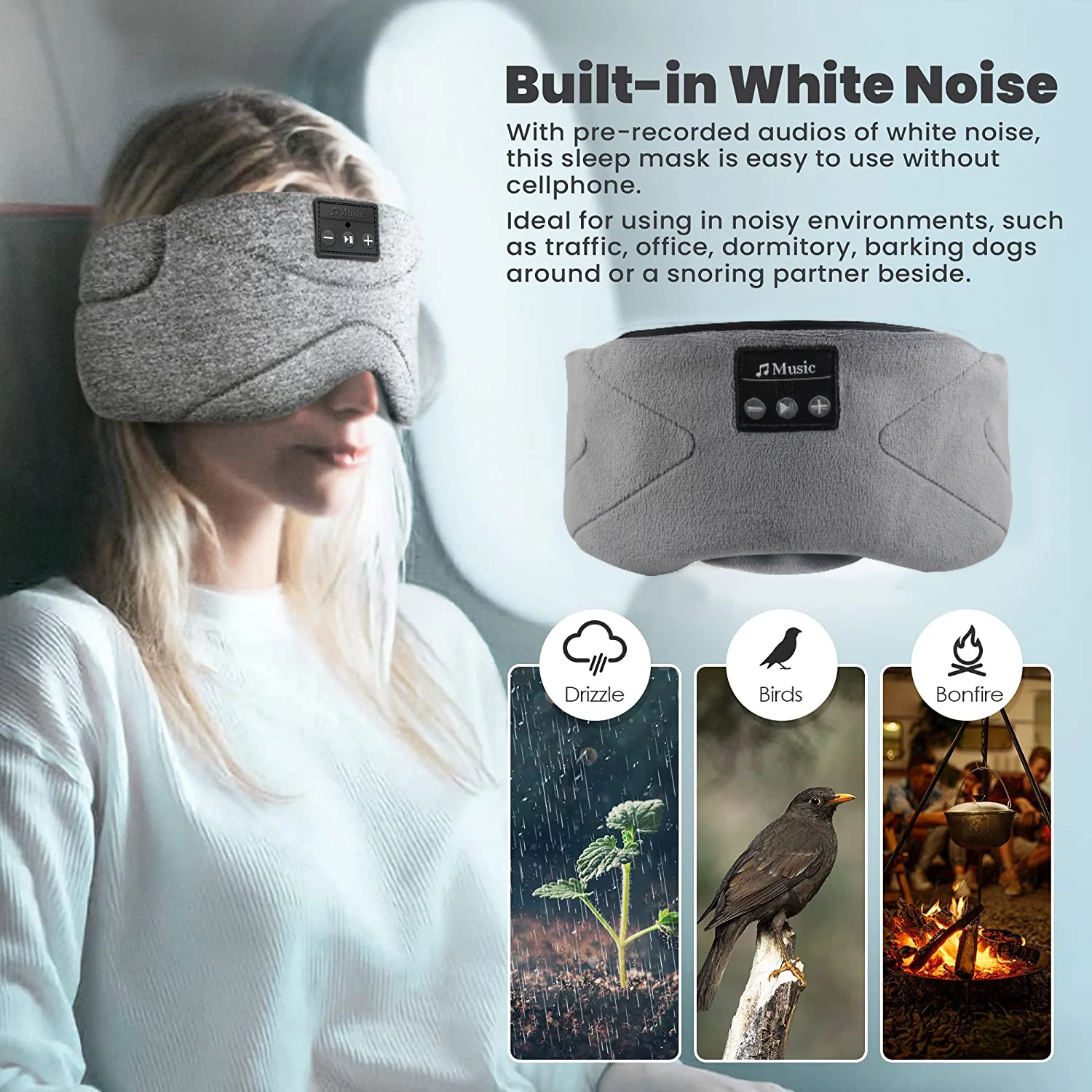 Sleep Mask with Built-In White Noise for Enhanced Sleep - Image 12