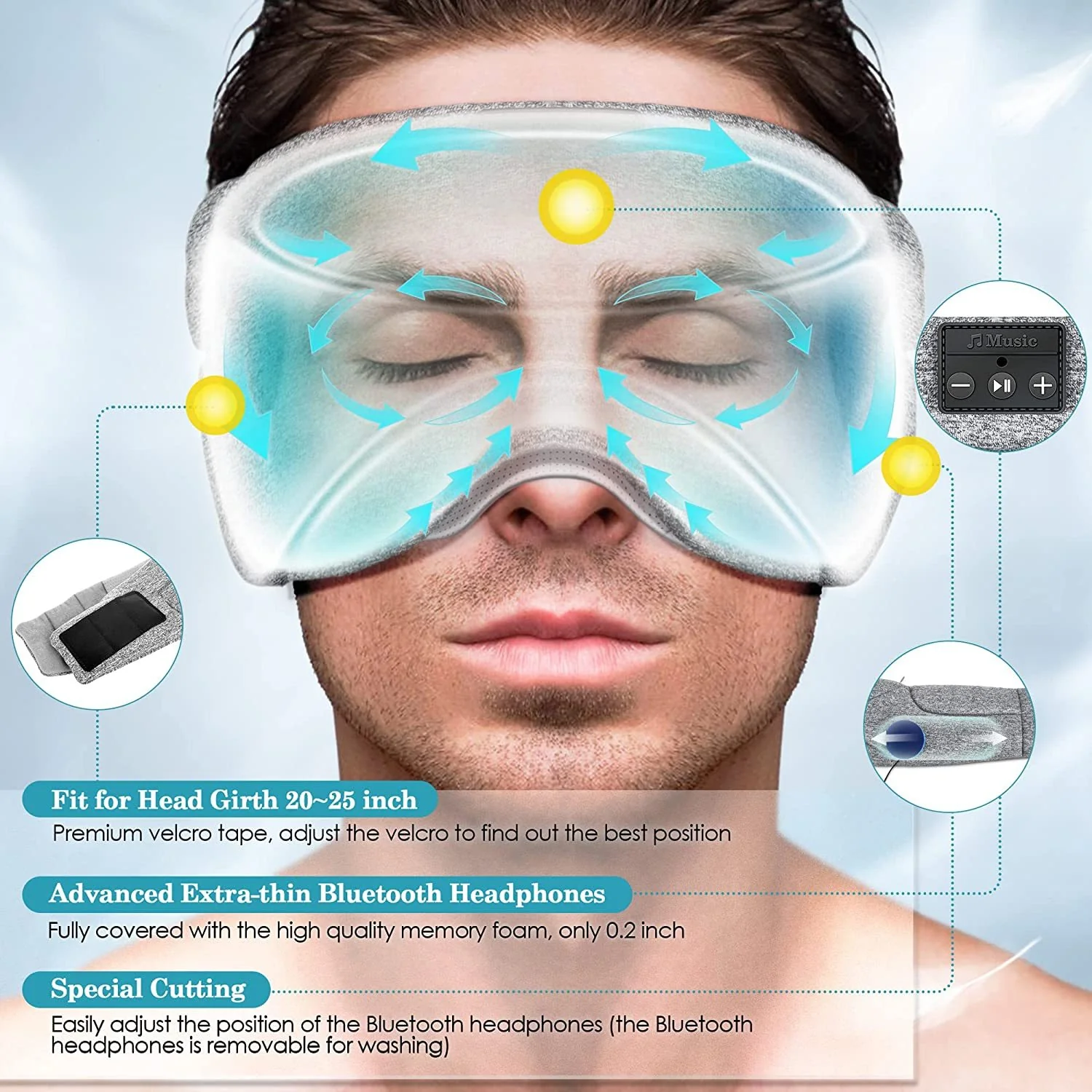 Sleep Mask with Built-In White Noise for Enhanced Sleep - Image 13