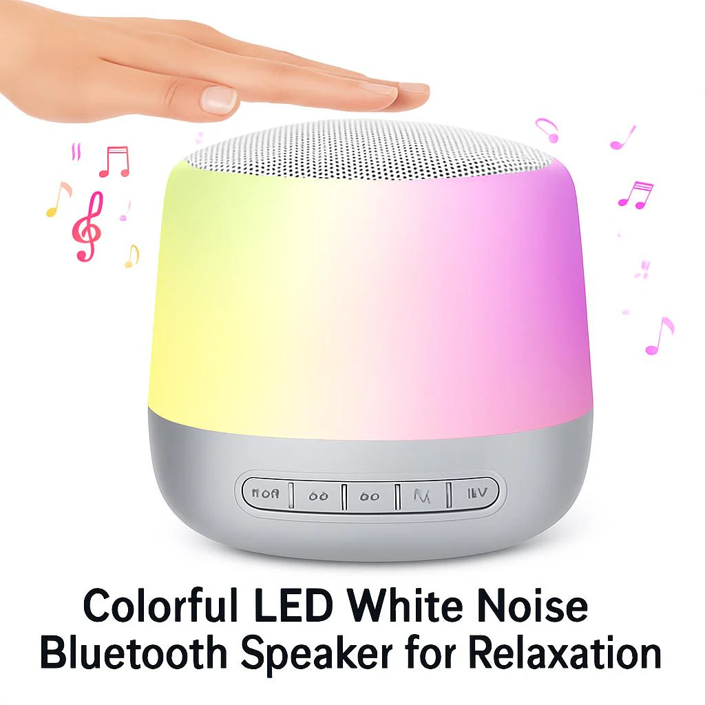 Colorful LED White Noise Bluetooth Speaker for Relaxation - Image 4
