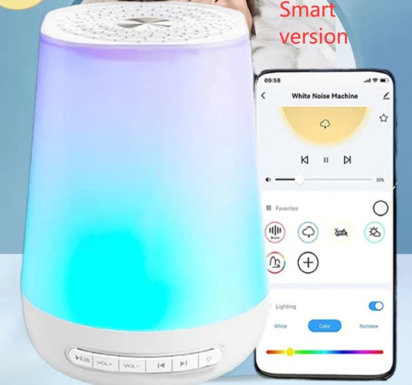 Colorful White Noise Sleep Machine with Touch Light - Image 12