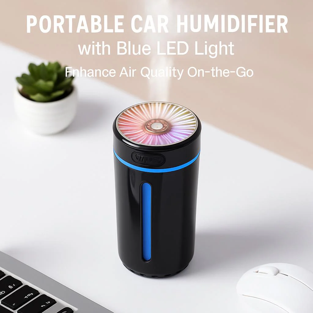 Portable Car Humidifier with Blue LED Light - Enhance Air Quality On-the-Go - Image 8