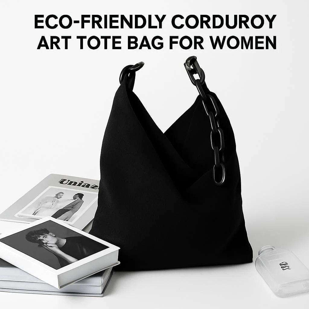 Eco-Friendly Corduroy Art Tote Bag for Women - Image 6