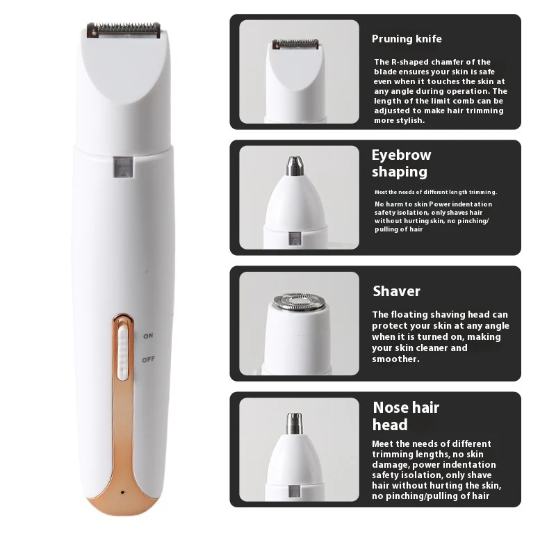 Women's 4-in-1 Electric Multifunctional Shaver - Waterproof & Travel-Ready - Image 8