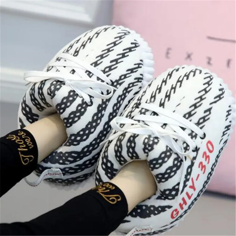 Women's Men Winter Cotton Shoes Cute Cartoon Animal Warm Home Plush Shoes Woman Male Foam Sneakers Bread Fat Slippers Size 36-44 - Image 7