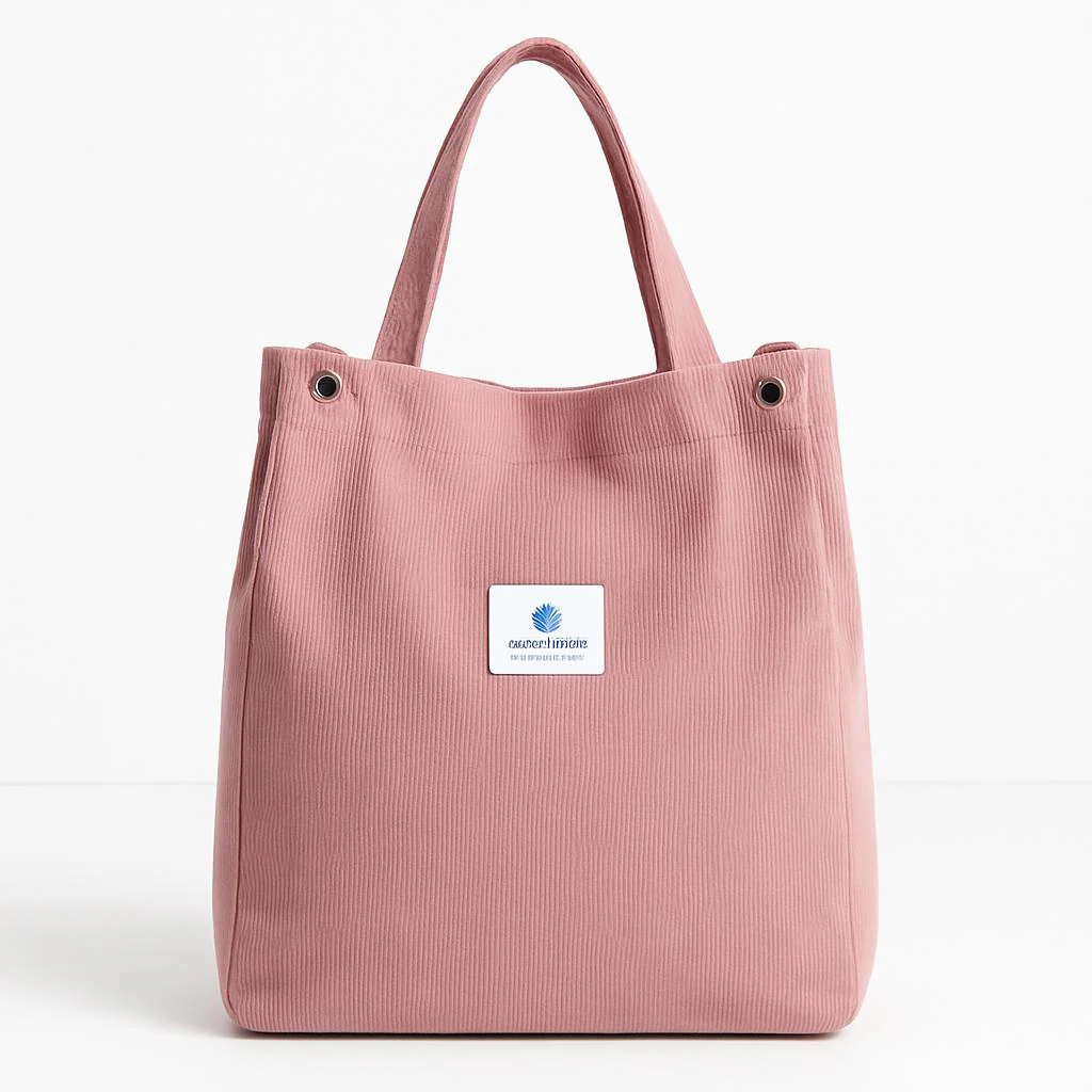 Light Pink Eco-Friendly Tote Bag - Sustainable Canvas Handbag - Image 2