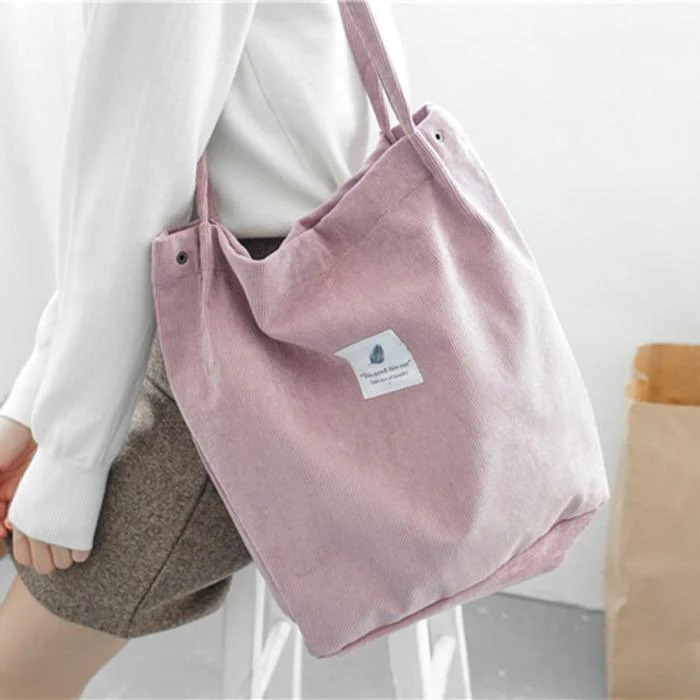 Light Pink Eco-Friendly Tote Bag - Sustainable Canvas Handbag - Image 27