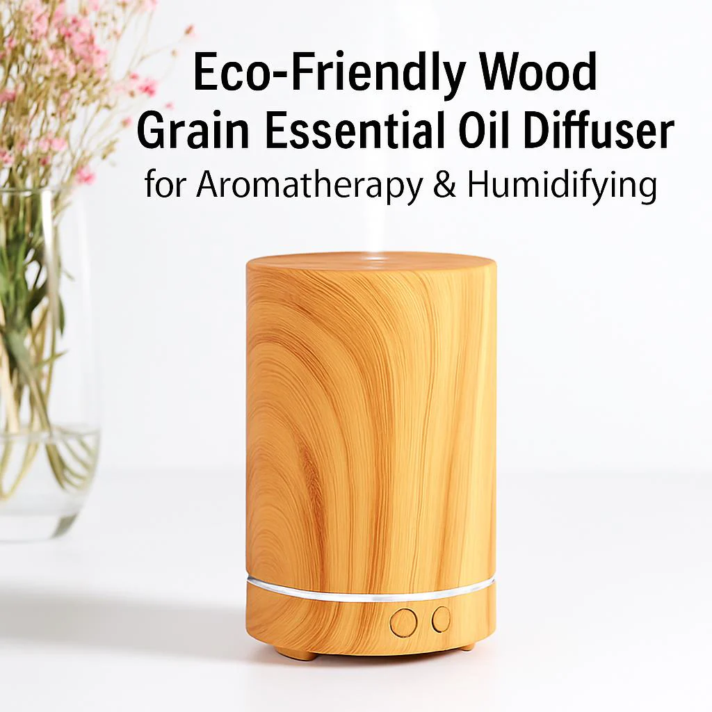 Eco-Friendly Wood Grain Essential Oil Diffuser for Aromatherapy & Humidifying - Image 2