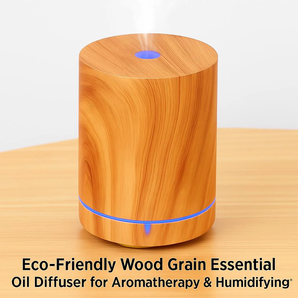 Eco-Friendly Wood Grain Essential Oil Diffuser for Aromatherapy & Humidifying - Image 5