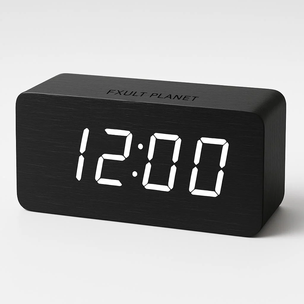 Eco-Friendly Wooden Digital Alarm Clock with LED Display - Image 10