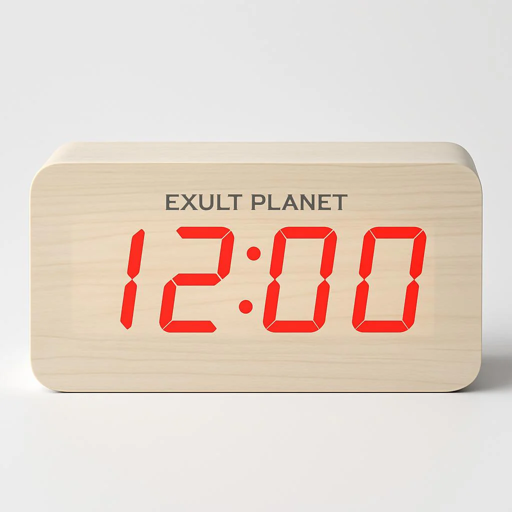 Eco-Friendly Wooden Digital Alarm Clock with LED Display - Image 11