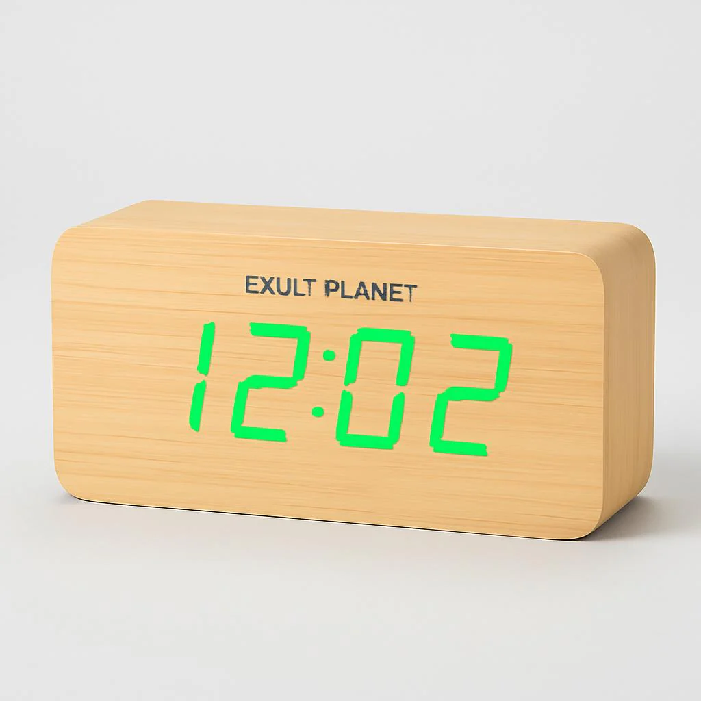 Eco-Friendly Wooden Digital Alarm Clock with LED Display - Image 13